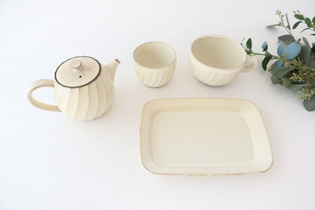 Square plate L ivory pottery Sucre Hasami ware