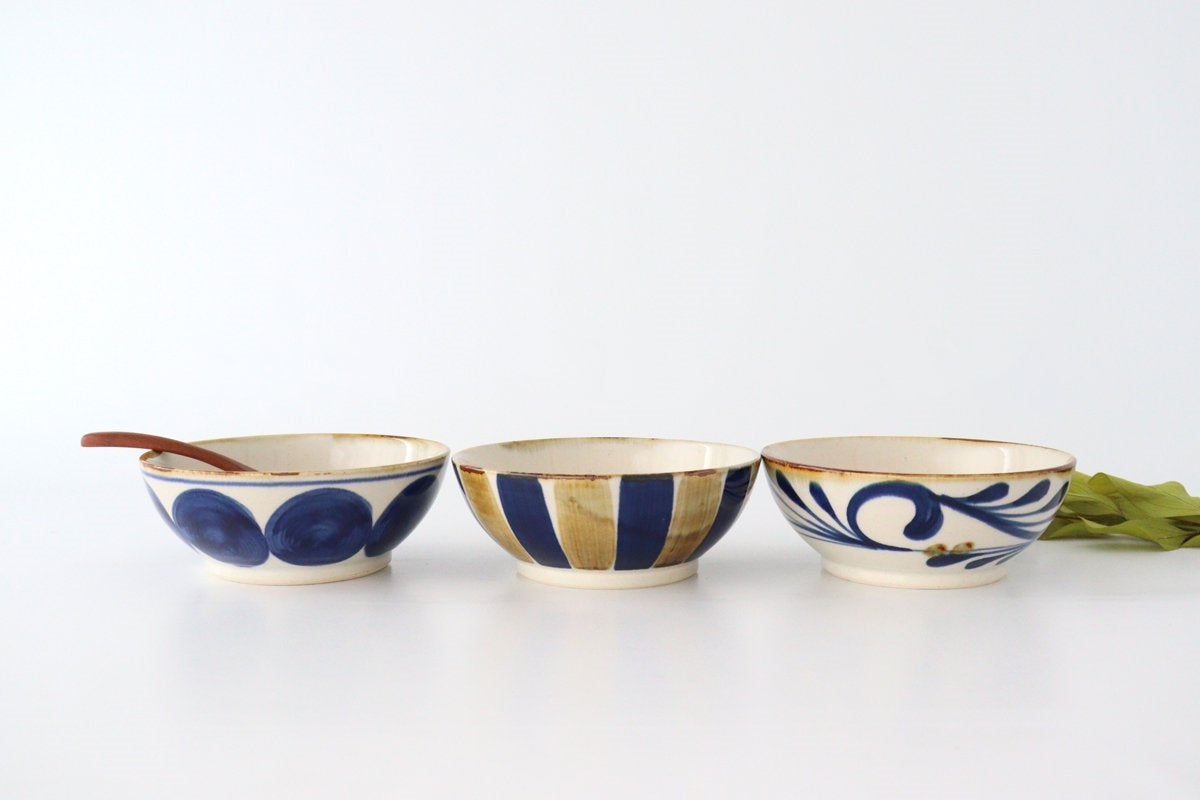 Flat Bowl Round-row Indigo | Serving Bowl Hasami Ware