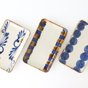 Rectangle Plate Arabesque Indigo | Sushi Plate Hasami Ware