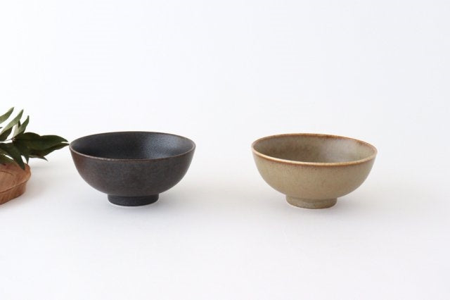 Arco Rice Bowl Silver Brown | Mino Ware