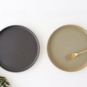 Arco Round Plate Black Matte 24.5cm/9.6in | Mino Ware