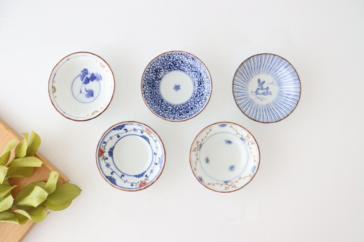 Sauce Plate Blue Arabesque | Hasami Ware