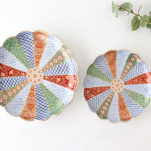 Rinkurou Kiln Chrysanthemum Shaped Plate Old Imari Pattern Red&Green 15cm/5.9in | Hasami Ware