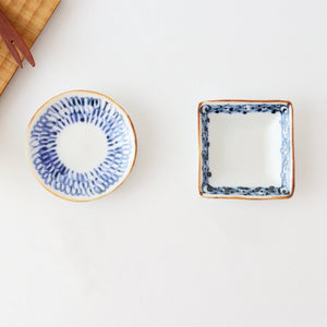 Square Sauce Plate Blue-lined Pattern | Arita Ware