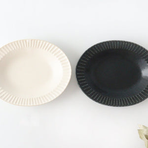 Oval Platter Chrysanthemum Black | Mino Ware