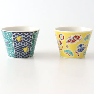 Seikou Kiln Soba Choko Blue Wave | Free Cup Kutani Ware