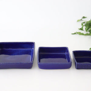 Kitagama Kasen Hiroshige Kato Square Bowl Lapis Lazuli M | Serving Bowl Seto Ware