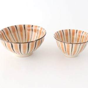 Rice Bowl Stripes Orange | Mino Ware