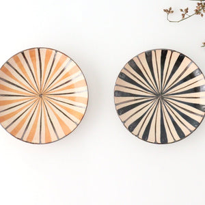 Round Plate Orange Stripes 15cm/5.9in | Mino Ware