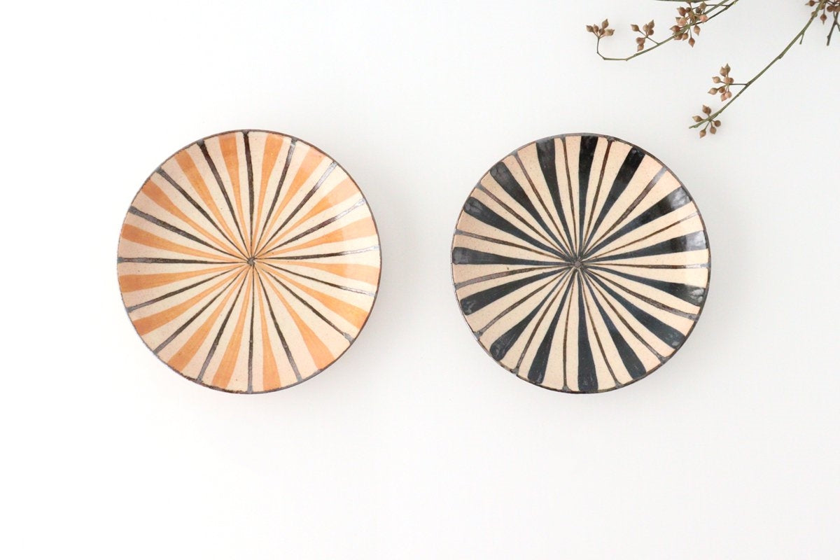 Round Plate Orange Stripes 15cm/5.9in | Mino Ware