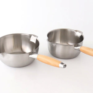 aikata/Yoshikawa  Double-Spouted Stainless Steel Yukihira Pan 18cm