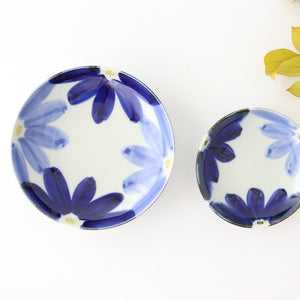 Small Round Plate Blue Flower | Hasami Ware