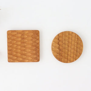 Coaster square natural wood