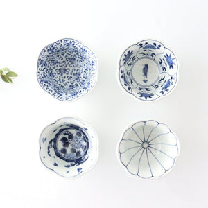 Flower-shaped Small Bowl Blue Chrysanthemum | Hasami Ware