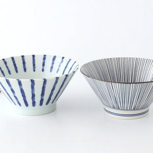 Donburi Bowl Blue and White Stripes Tokusa | Mino Ware