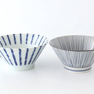 Donburi Bowl Thick Blue Stripes Nijimi-Tokusa | Mino Ware