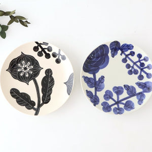 Fururu Rounbd Plate Blue Flower S | Hasami Ware