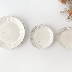 White Decorated Shaving Small Plate｜Mino Ware