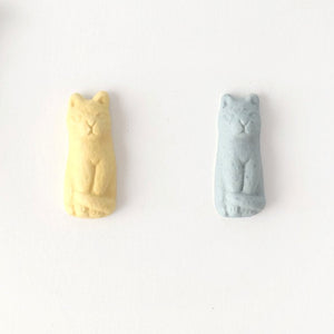 Chopstick Rest Cat Yellow | Hashioki Shigaraki Ware