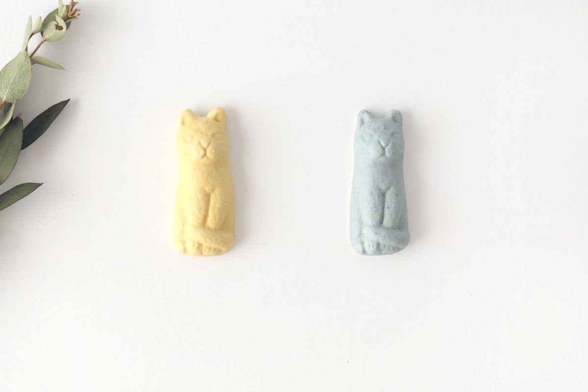 Chopstick Rest Cat Yellow | Hashioki Shigaraki Ware