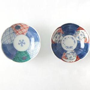 Flower-shaped Bowl Landscape Shochikubai Pattern｜Serving Bowl Arita Ware