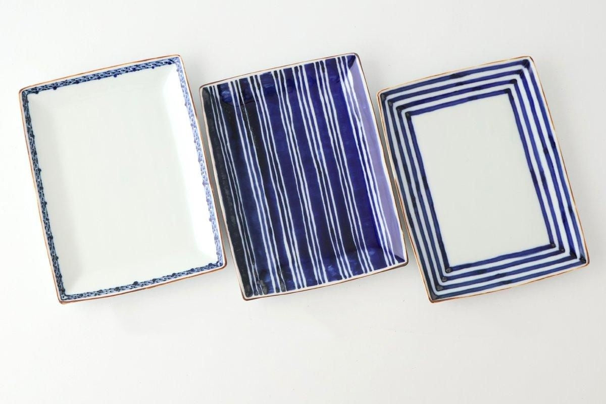Rectangle Plate Lattice Pattern | Sushi Plate Arita Ware