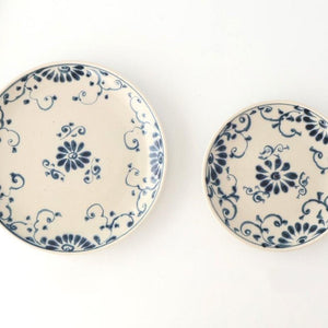 Round Plate Blue Flower Annan21cm/8.3in | Mino Ware