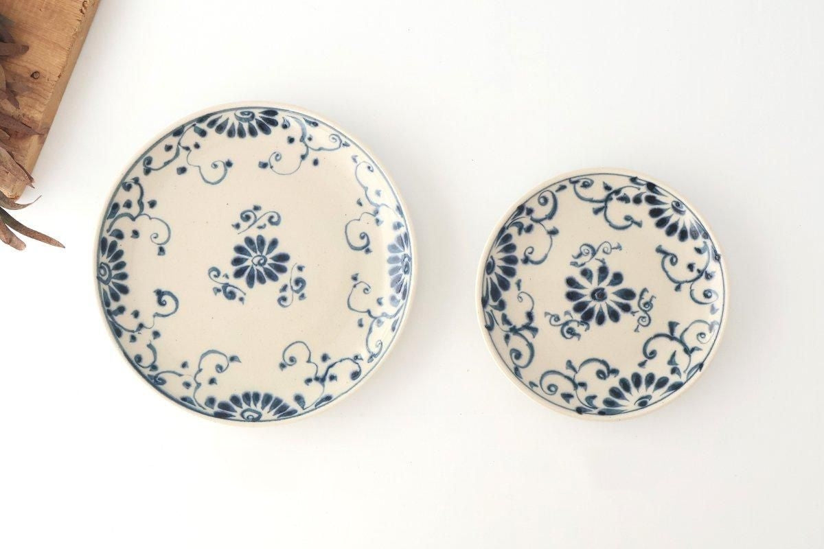 Round Plate Blue Flower Annan21cm/8.3in | Mino Ware