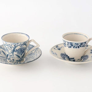 [UTSUWABI Special Order] Cup & Saucer Blue Big Flower Annan | Mino Ware
