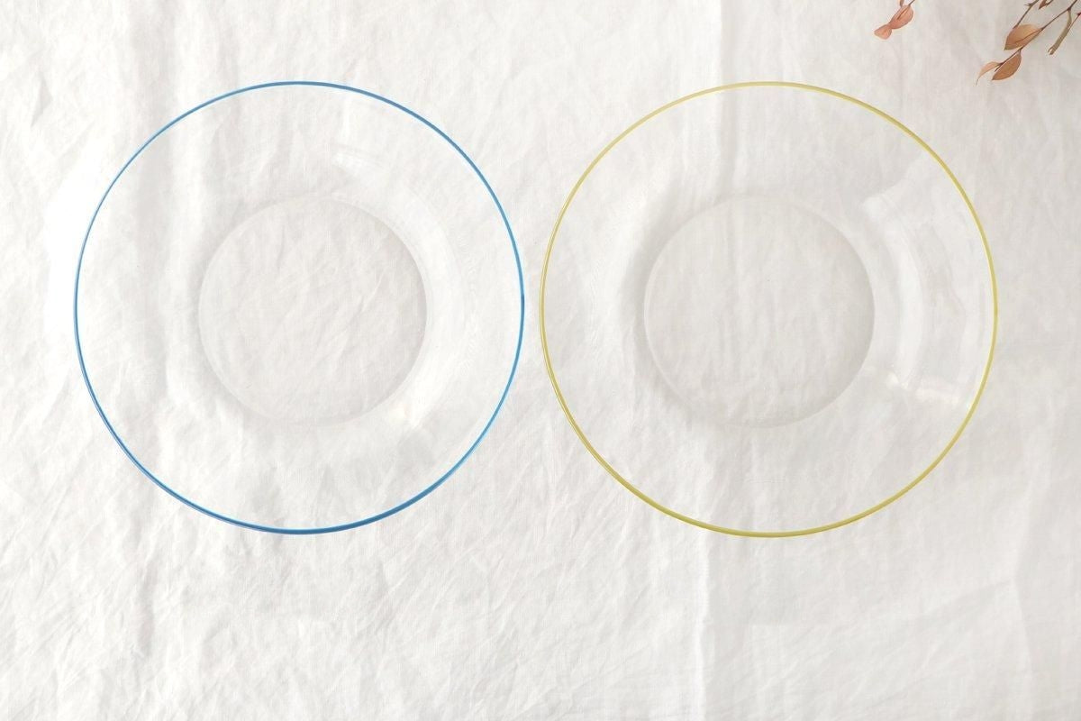 POTPURRI bitte Round Glass Plate Yellow 20.5㎝/8in