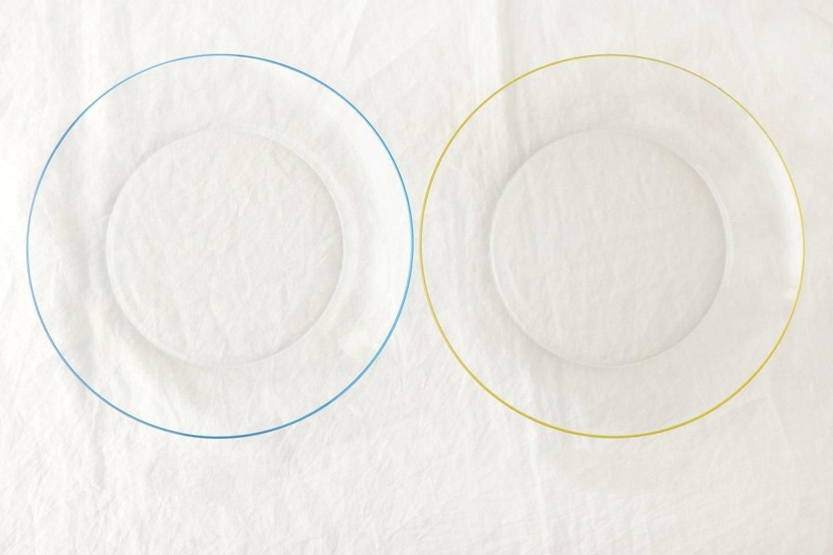 POTPURRI bitte Round Glass Plate Yellow 23.5㎝/9.3in