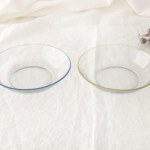 POTPURRI bitte Round Glass Plate Blue 17.5㎝/6.9in