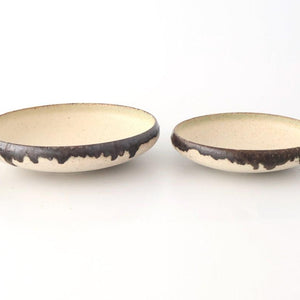 Serving Bowl White and Brown Rim Small | Mino Ware