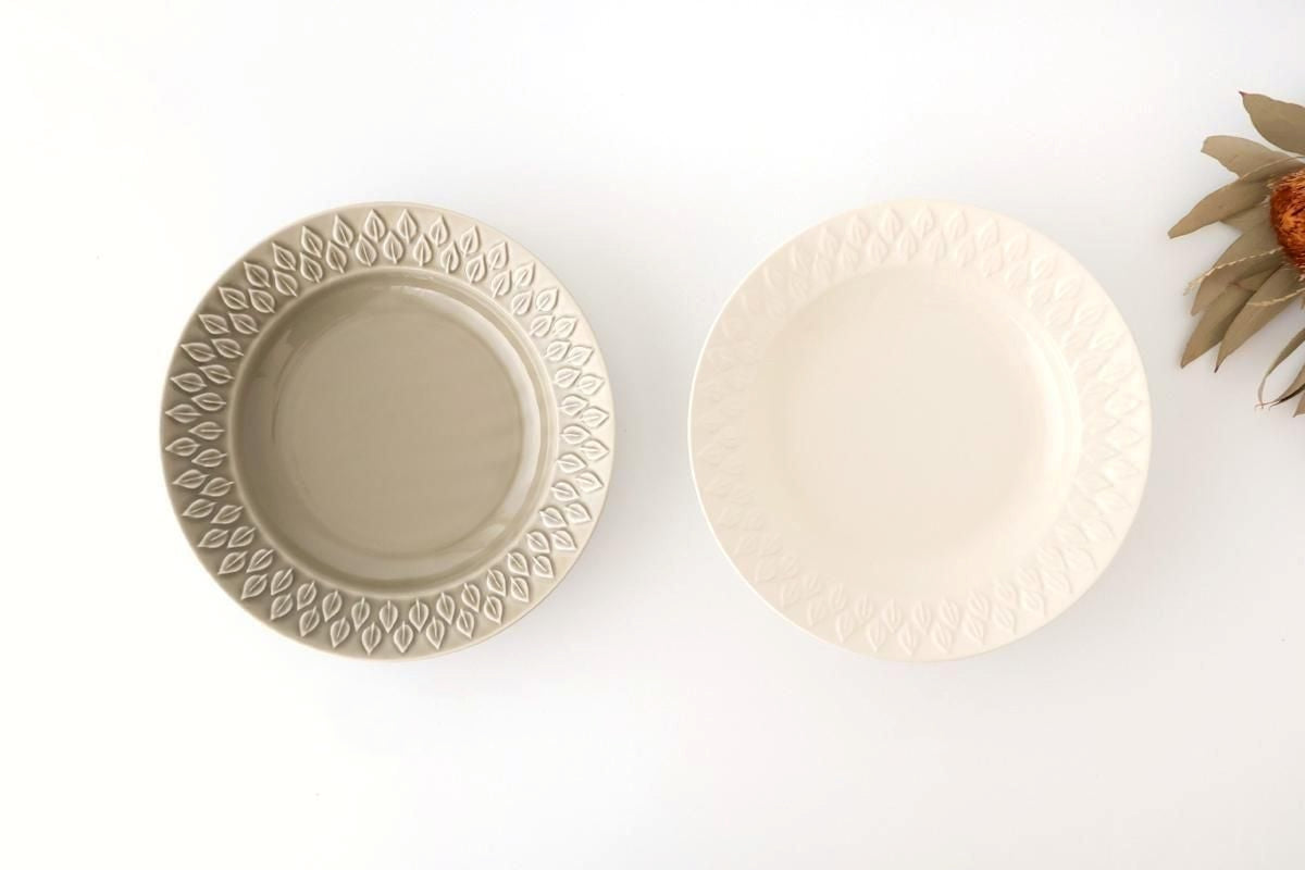 Kosen Kiln leaf Soup Plate Gray | Banko Ware