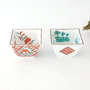 Small Square Bowl Red Lattice Pattern | Kobachi Arita Ware