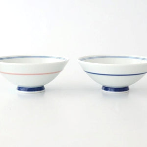 Rice Bowl Blue Lines and Plum｜Hasami Ware