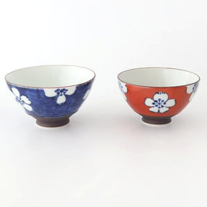 Rice Bowl Plum Pattern Red Small｜Hasami Ware