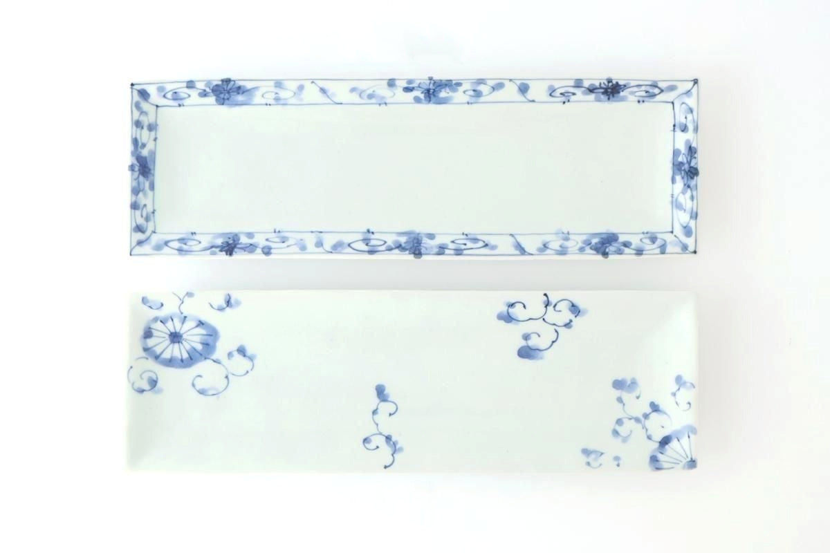 Rectangle Plate Peony Arabesque｜Sushi Plate Arita Ware
