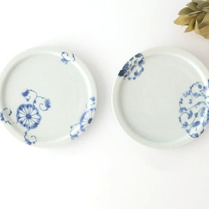 Round Flat Plate Blue Chrysanthemum 14.5㎝/5.7in | Arita Ware