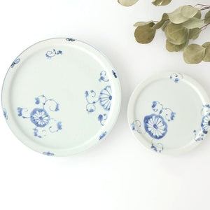 Round Flat Plate Blue Chrysanthemum 14.5㎝/5.7in | Arita Ware