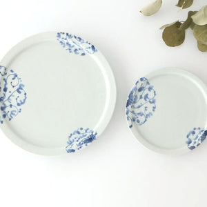 Round Flat Plate Blue Chrysanthemum Arabesque 14.5㎝/5.7in | Arita Ware