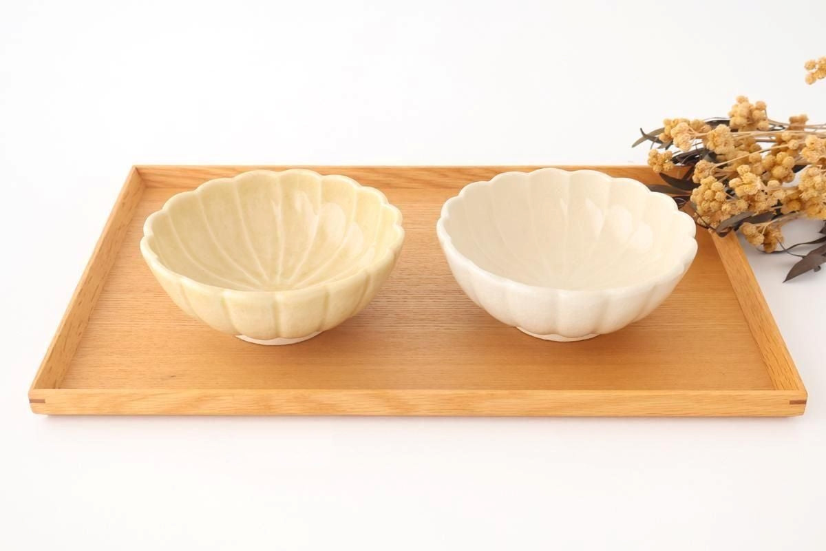 Chrysanthemum-shaped Bowl Yellow 13㎝/5.1in | Kobachi Seto Ware
