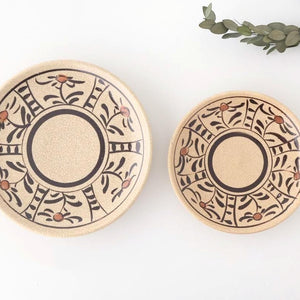 Kitagama Kasen Hiroshige Kato Round Plate Akae 21cm/8.3in | Seto Ware