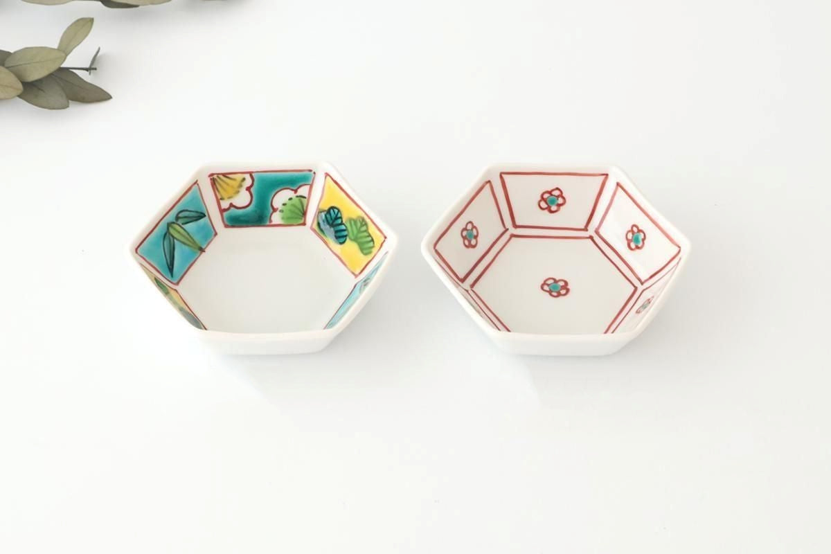 Biseki Kiln Hexagonal Bowl Shochikubai | Kobachi Kutani Ware