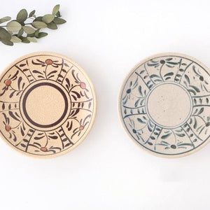 Kitagama Kasen Hiroshige Kato Round Plate Blue Flower 18cm/7.1in | Seto Ware