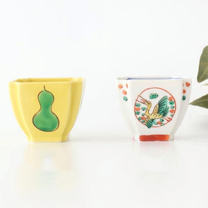 Kutani Bitoen Square Small Bowl Crane | Kobachi Kutani Ware