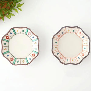 Kutani Bitoen Octagonal Plate Diamond Pattern 11cm/4.3in | Kutani Ware
