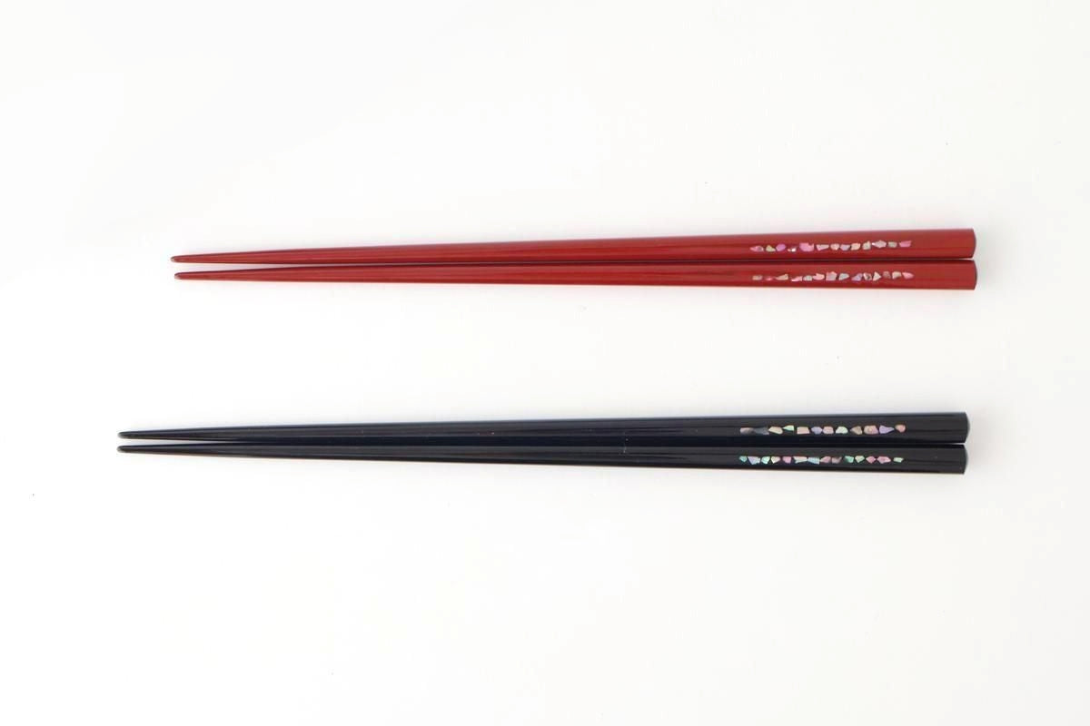 KORINDO Chopsticks Mother-of-pearl Inlay(Raden) Black 23.5cm /9.25in