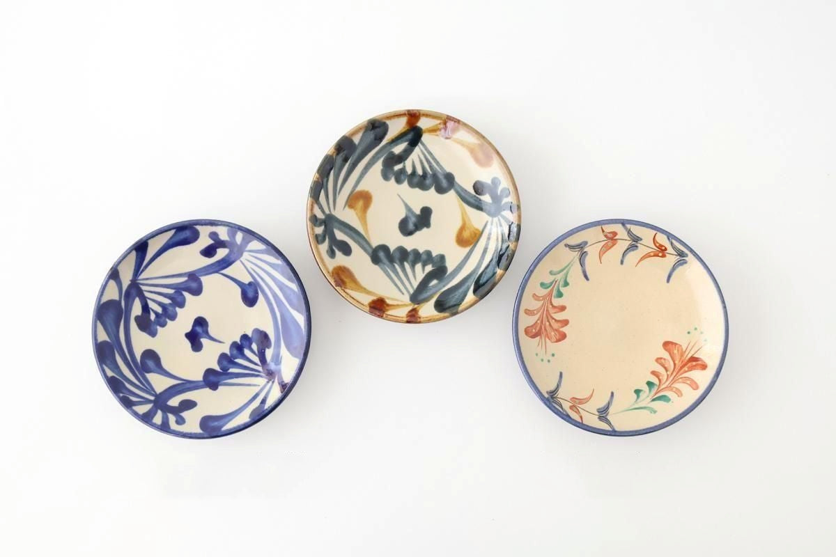 Toshin Kiln Round Plate Red Deigo 16cm/6.3in | Tsuboya Ware Yachimun