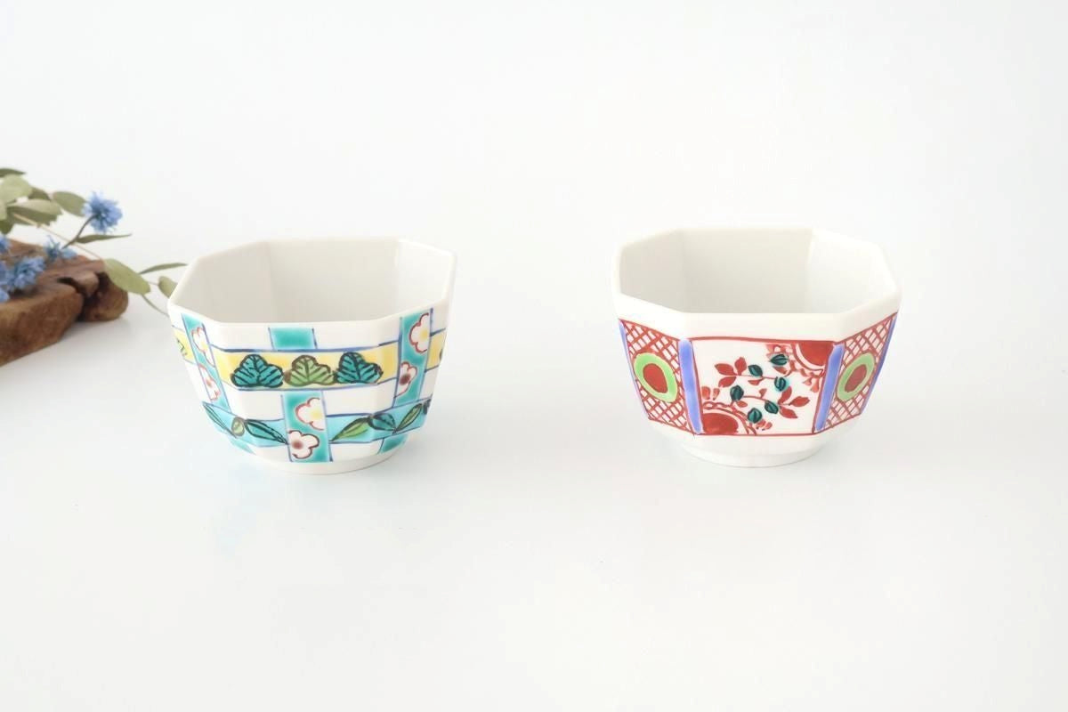 Biseki Kiln Octagonal Small Bowl Akae | Kobachi Kutani Ware